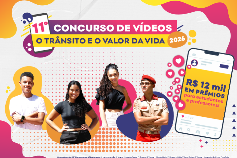 Concurso de vídeos sobre segurança no trânsito oferece prêmio de até R$ 6 mil a estudantes de Belo Horizonte (MG)