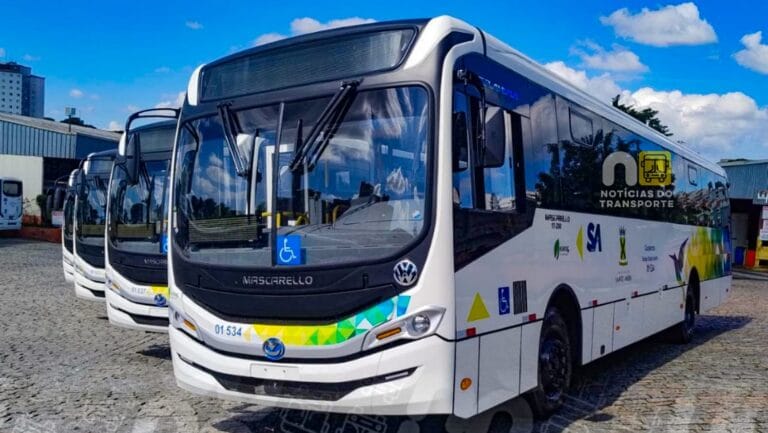 Viação Guaianazes recebe primeiros ônibus zero km do lote de renovação em Santo André (SP)